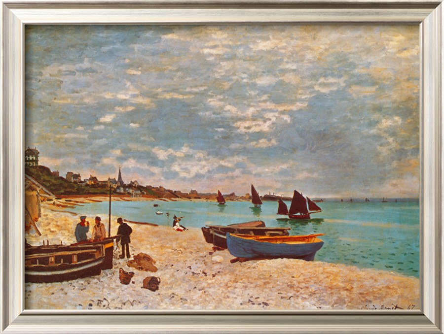 Beach at Sainte Adresse - Claude Monet Paintings